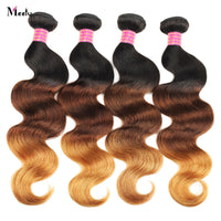 1B 4 27 Bundles With Closure Ombre Honey Blonde Bundles With Closure Brazilian Remy Body Wave Bundles With 4x4 Lace Closure