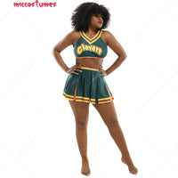 Women costume Clovers Green Cheerleader Clovers uniform Cosplay Costume