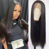 1B NATURAL 13x2T Straight Lace Front Wig Human Hair Wig Lace Wigs T Part Lace Wigs Brazilian Remy Straight Frontal