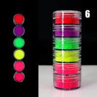 Neon Phosphor Pigment Powder Fluorescent Nail Glitter  Shinny Chrome Dust DIY Gel Polish Manicure Nails Art Decoration