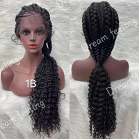 Beautiful braids wig with lace mixed with big and small braids