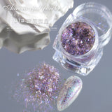 1Box Silver Reflective Nail Powder Color-Change Reflection Glitter Shinning Crystal Rhinestone Powder UV Gel Polish Chrome Dust