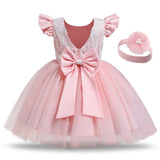 Girls Toddler Kids Lace Birthday Clothes Little Girl Princess Gown bby