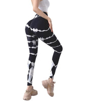 New Peach Hip Fitness Plus Size Leggings Tie-dye High Waist Hip Lift Yoga Pants Women Sports Quick-drying Sports Tights