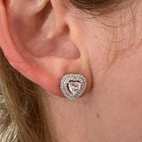 Brilliant Heart Cubic Zirconia Stud Earrings Jewelry
