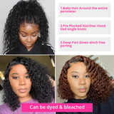 Jerry Curly Short Bob Wigs Human Hair Wigs 4x4 Lace Closure Wig Pre Plucked Wigs Transparent 5x1 T Part Lace Wig