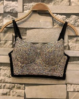 Plus Size avail Hand-made Pearls Jewel Diamond beading Bra