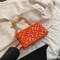 Thick chain Leather Pu Quilted Bag Female Luxury Handbags purse