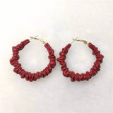 statement Vintage Pu Leather Big Hoop Earrings