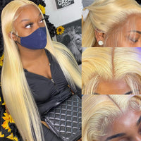 613 Honey Blonde Color Brazillian Straight 13x6 HD Lace Front Human Hair Wigs Ombre 13x6 13x4 Lace Frontal Wigs