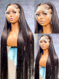 40 Inch Bone Straight Lace Front Human Hair Wigs Brazilian 360 Transparent Lace Frontal Wig Human Hair PrePlucked 13x4