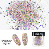 10ML Bottled Nail Art  White Black Gold Purple Light Colorful Nail Woolen Powder Nail Art Glitter Nails