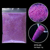 10g/bag Shining Sugar Nail Glitter Colorful Powder Candy Coat Effect White Black Pigment Dust Nails Art Decorations DIY Supplies