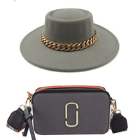 Fedoras Hat Two Hat Oversized Chain Accessory Bag purse