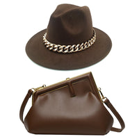 Fedoras Hat Two Hat Oversized Chain Accessory Bag purse