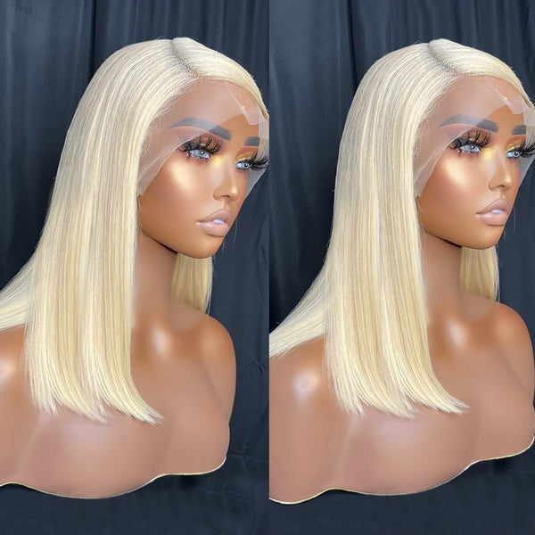613 Honey Blonde 13x4 Lace Frontal Wigs Straight Colored Short Bob T Part Lace Wig Front Human Hair Wig