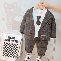 baby chain vest gentleman suit boy Tie Shirt three piece  BBY