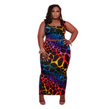 Skirts Sets Printed Tight Hip Fashion Square Collar Tops Print Casual Plus Size avail Two Piece - Divine Diva Beauty