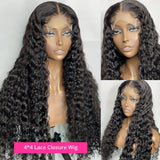 200% Water Wave Lace Front Wigs Pre Plucked With Baby Hair Curly Human Hair Wigs Deep Wave Frontal Wigs Lace Closure