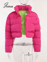 Contrast Color Cotton-padded Jacket Coat outerwear