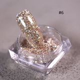 1Box Silver Reflective Nail Powder Color-Change Reflection Glitter Shinning Crystal Rhinestone Powder UV Gel Polish Chrome Dust