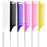 New  6Pcs Professional Hair Cricket Comb Heat Resistant rattail comb tools