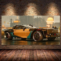 Cyberpunk Roadster Wall Art Game Canvas Painting Suitable for Gamers Room Boy Bedroom Decor Wall Art Pictures Posters and Prints