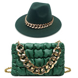 Fedoras Hat Two Hat Oversized Chain Accessory Bag purse