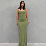 Satin Slip Sleeveless Backless Maxi Dress - Divine Diva Beauty