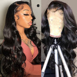 13x4 Body Wave HD Lace Front Wig Human Hair 30inch Remy Brazilian Lace Frontal Wigs Pre Plucked Remy 4x4 Closure Wigs