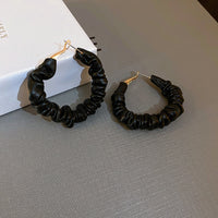 statement Vintage Pu Leather Big Hoop Earrings