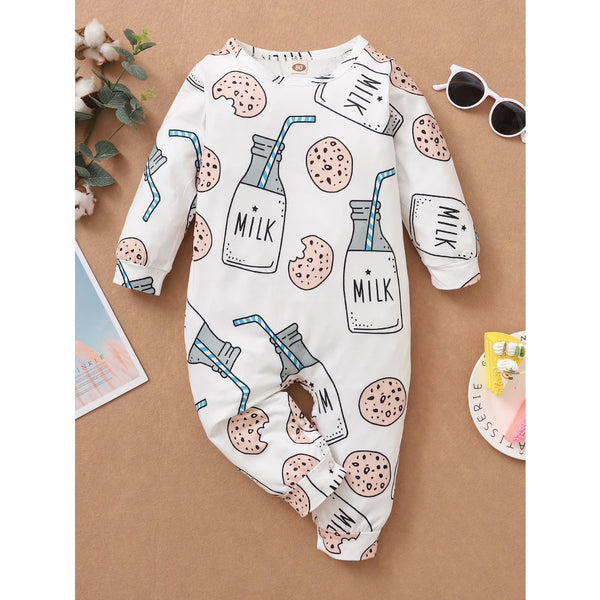 Boy and Girl Baby jumper Cotton Cute Bottle Long Sleeve outfit bby