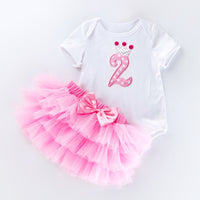 Girls Tutu Toddler Kids Clothes Baby 1st Birthday Outfits bby