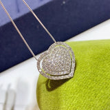 Cute Silver Color Heart Pendant Long Chain Necklace  Jewelry 2022