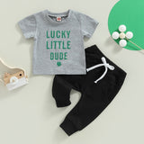 Short Sleeve Round Neck Letters Print outfit bby