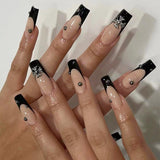 24Pc Wearable Fake Nails Chinese Ink Painting Style Long Pointed Armor Full Cover Nail Tips Press On Nails DIY Manicure