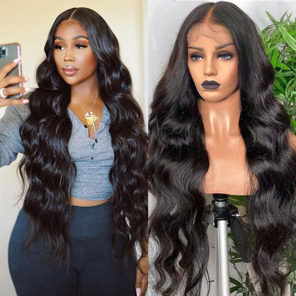 360 HD Body Wave Lace Front Human Hair Wigs Human Hair 13x4 Transparent Lace Frontal Wig Pre Plucked Brazilian Wigs