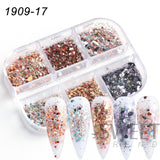 6 Grids Sparkly Reflection Glitter Powder For Nail Reflective Crystal Diamond Effect Sequin Gel Polish Pigment