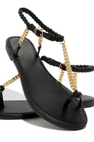 Summer Sexy Trend Women Sandals Metal Chain Narrow Band Cross Tied Flat shoes