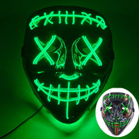 Glowing Cosplay EL Wire neon Mask scary skull masquerade Luminous Festive   LED purge Mask For Halloween