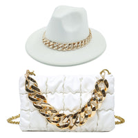 Fedoras Hat Two Hat Oversized Chain Accessory Bag purse