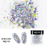 10ML Bottled Nail Art  White Black Gold Purple Light Colorful Nail Woolen Powder Nail Art Glitter Nails