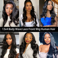 13x6 Body Wave Human Hair Lace Frontal Wigs 360 HD Lace Front Human Hair Wig Brazilian Remy 13x4 Frontal Wig 180%