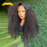 250% Density 13x4 Kinky Curly HD Transparent Lace Front Wig Brazilian 5x5 Lace Closure Wig Natural Human Hair Wig