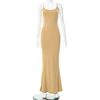 Satin Slip Sleeveless Backless Maxi Dress - Divine Diva Beauty