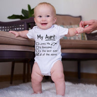 Toddler My Aunt Says Im Perfect Letter Print onesie