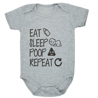 Unisex Baby Girl Clothes EAT SLEEP POOP Cotton Outfits onesie bby
