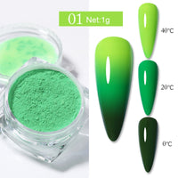 Reflective Glitter Nail Powder Green Red Holographic Nail Art Dust Shinning Chrome Pigment DIY Manicures Decoration