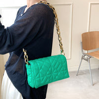 Designer Branded Solid Color Thick Chain Quilted Shoulder Bags Summer New Fashion Purses and Handbag Clutch Flap