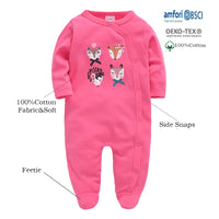 Baby Clothing Girls Pink Romper Cartoon Kids Pajamas Long Sleeve outfits bby